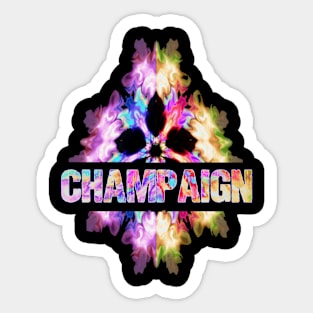 Champaign Tie Dye Watercolor Gift Souvenir Sticker